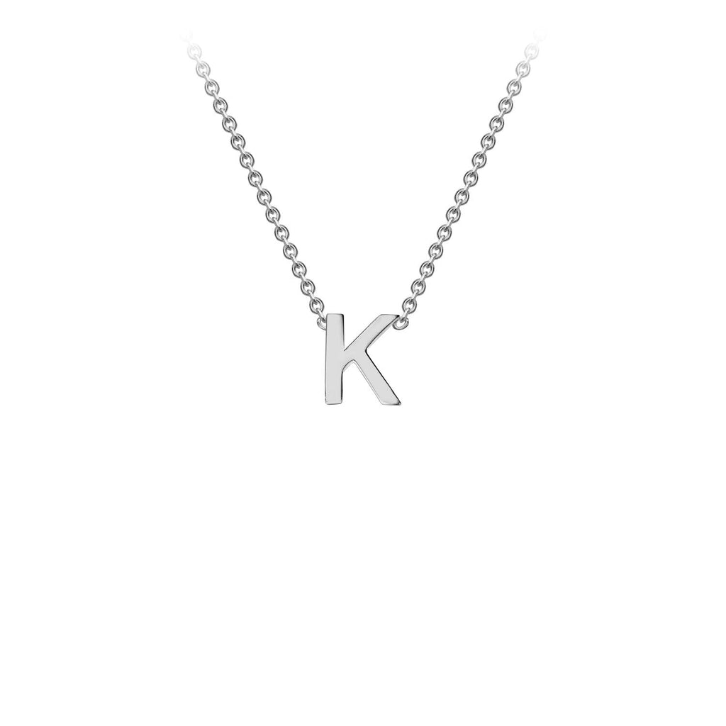 9K White Gold 'K' Initial Adjustable Letter Necklace 38/43cm Necklace 9K Gold Jewellery   