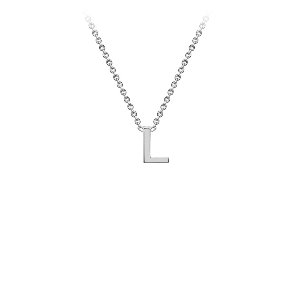 9K White Gold 'L' Initial Adjustable Letter Necklace 38/43cm Necklace 9K Gold Jewellery   