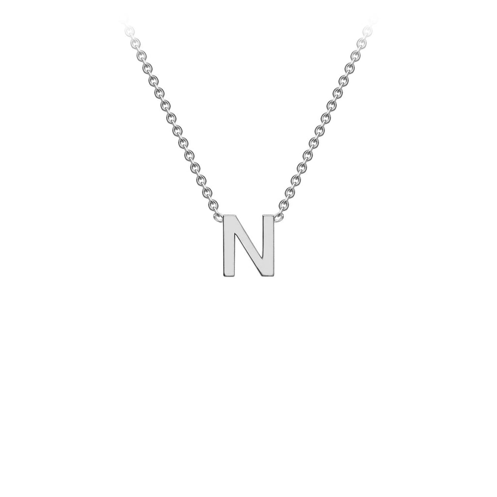 9K White Gold 'N' Initial Adjustable Letter Necklace 38/43cm Necklace 9K Gold Jewellery   