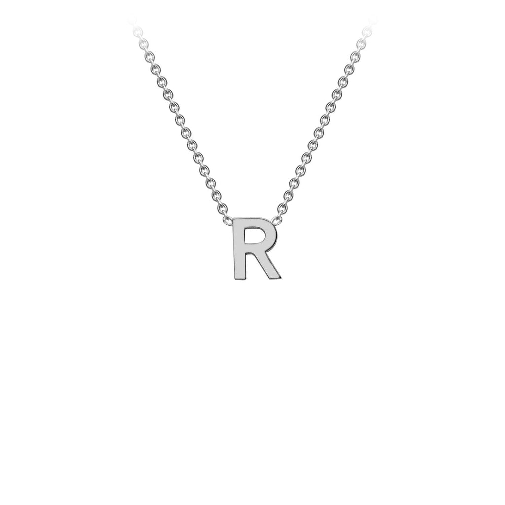 9K White Gold 'R' Initial Adjustable Letter Necklace 38/43cm Necklace 9K Gold Jewellery   