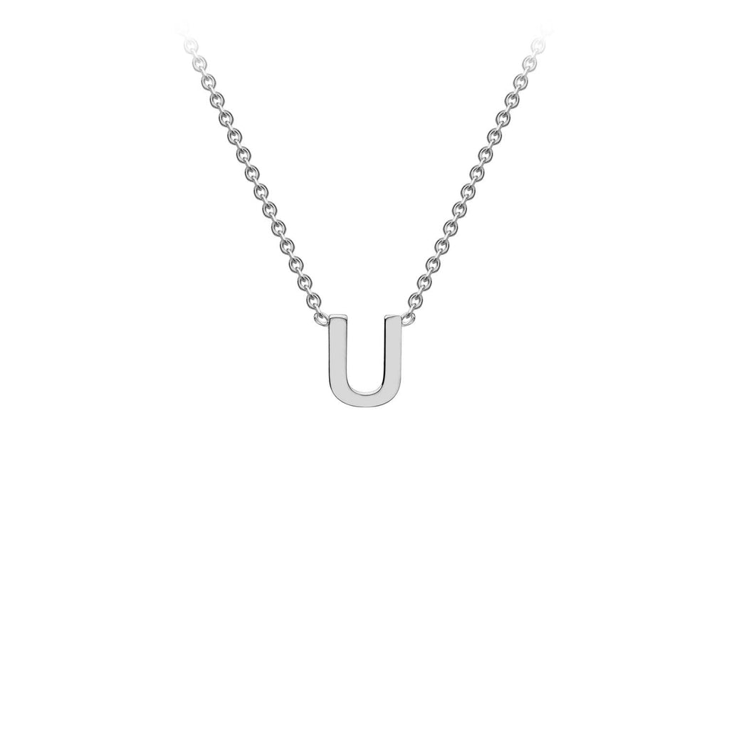 9K White Gold 'U' Initial Adjustable Letter Necklace 38/43cm Necklace 9K Gold Jewellery   
