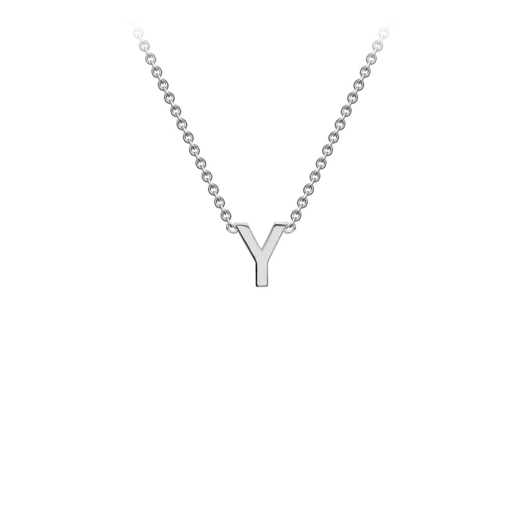 9K White Gold 'Y' Initial Adjustable Letter Necklace 38/43cm Necklace 9K Gold Jewellery   