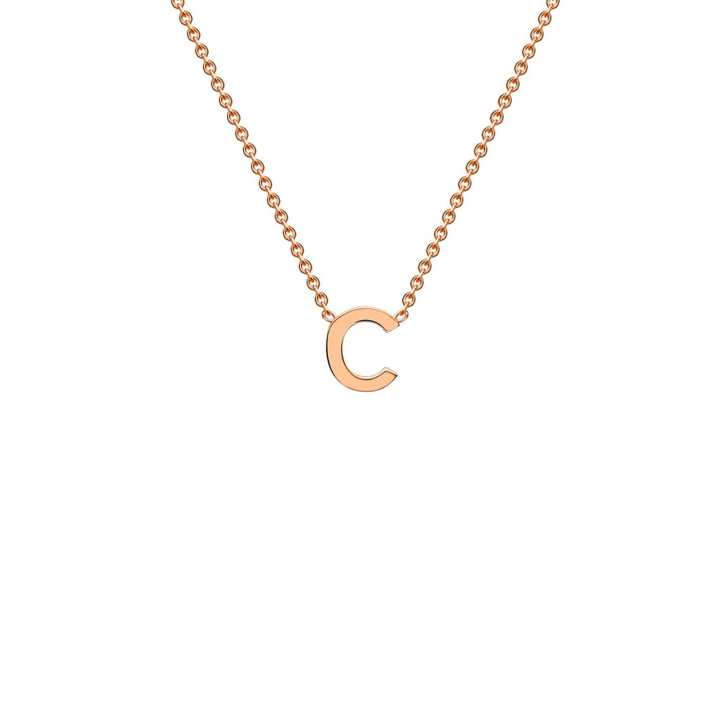 9K Rose Gold 'C' Initial Adjustable Letter Necklace 38/43cm Necklace 9K Gold Jewellery   