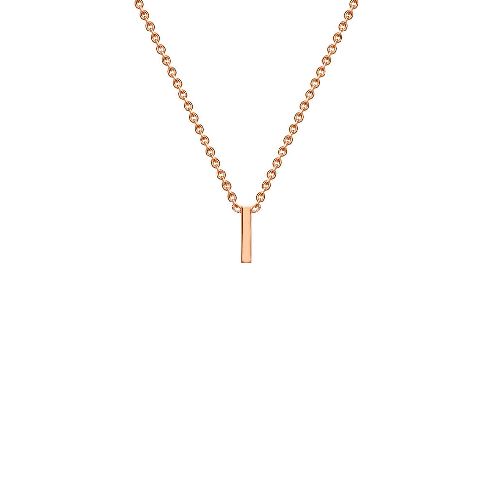 9K Rose Gold 'I' Initial Adjustable Letter Necklace 38/43cm Necklace 9K Gold Jewellery   