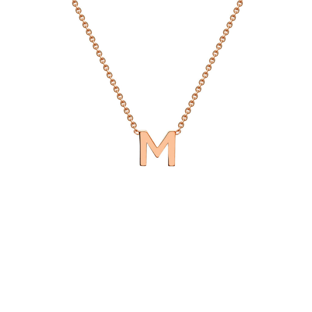 9K Rose Gold 'M' Initial Adjustable Letter Necklace 38/43cm Necklace 9K Gold Jewellery   