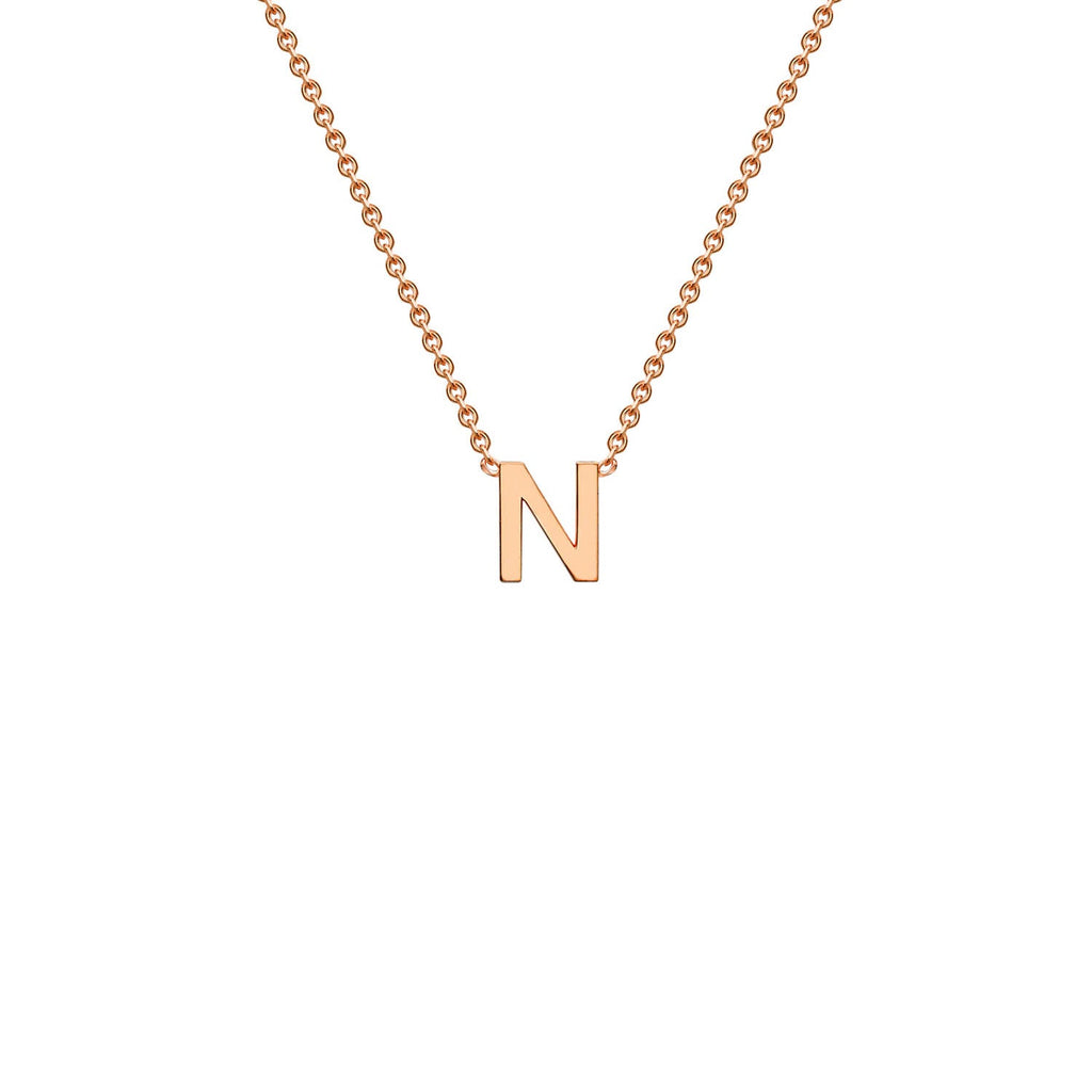 9K Rose Gold 'N' Initial Adjustable Letter Necklace 38/43cm Necklace 9K Gold Jewellery   
