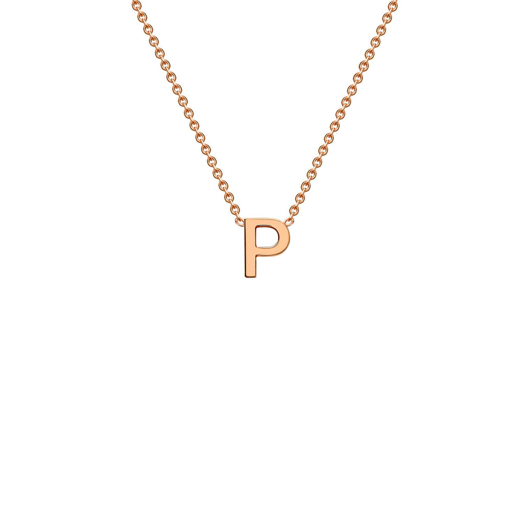 9K Rose Gold 'P' Initial Adjustable Letter Necklace 38/43cm Necklace 9K Gold Jewellery   