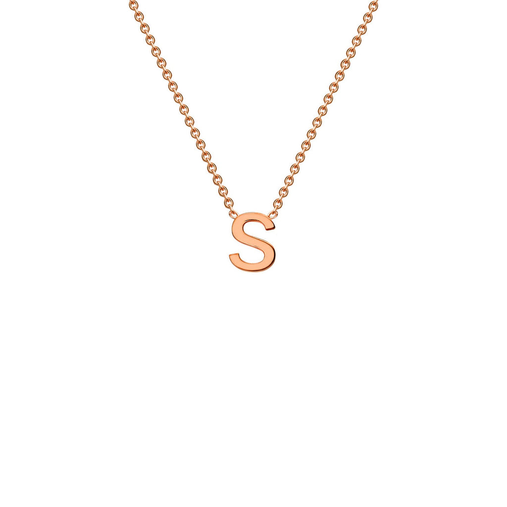 9K Rose Gold 'S' Initial Adjustable Letter Necklace 38/43cm Necklace 9K Gold Jewellery   