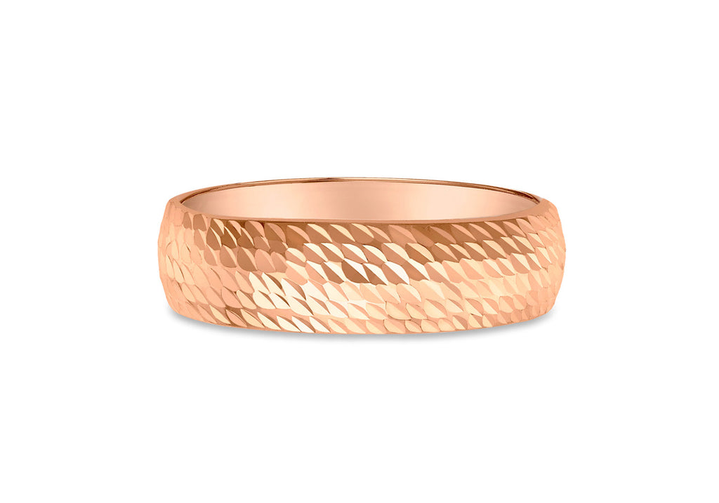 9K Rose Gold 5 mm Diamond-Cut Ring Ring 9K Gold Jewellery   