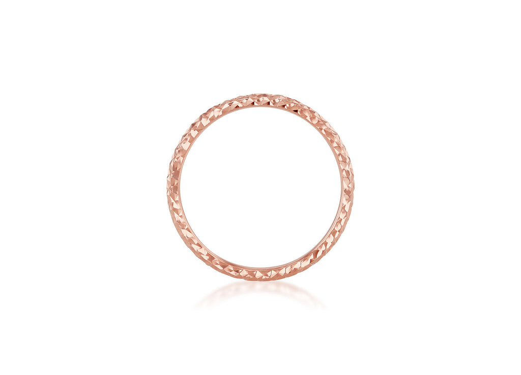 9K Rose Gold Solid Diamond-Cut Stacker Ring Ring 9K Gold Jewellery   