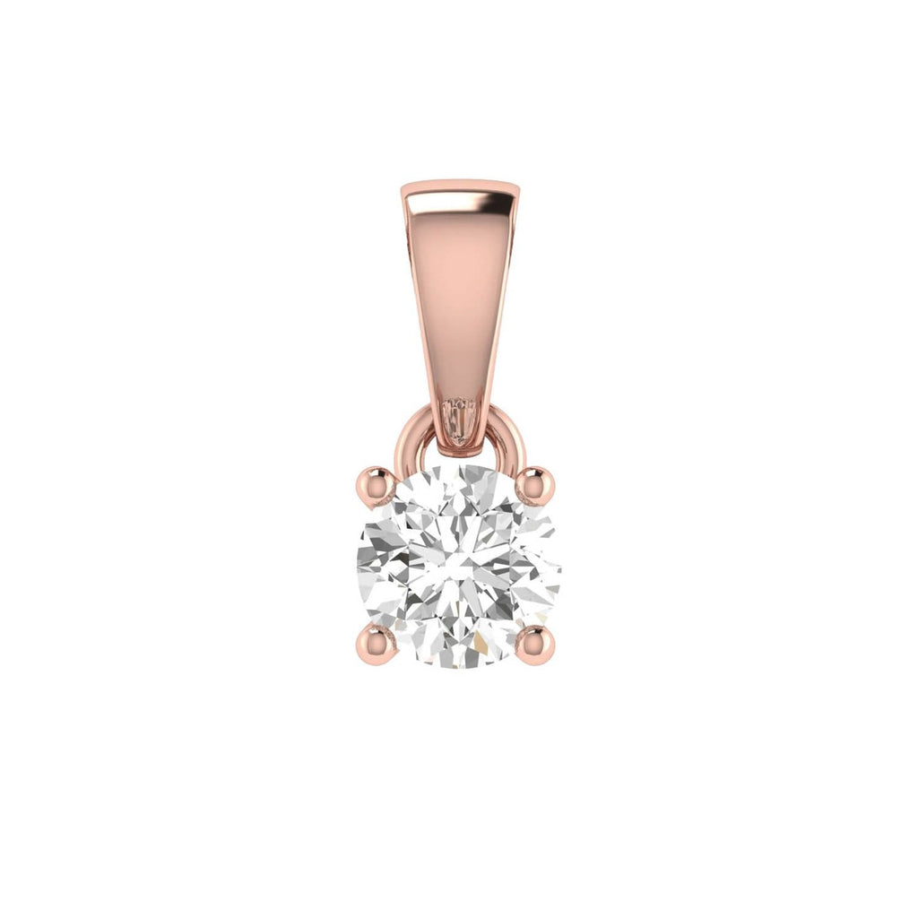 Diamond Solitaire Pendant with 0.10ct Diamonds in 9K Rose Gold - 9RCP10 Pendant Boutique Diamond Jewellery   