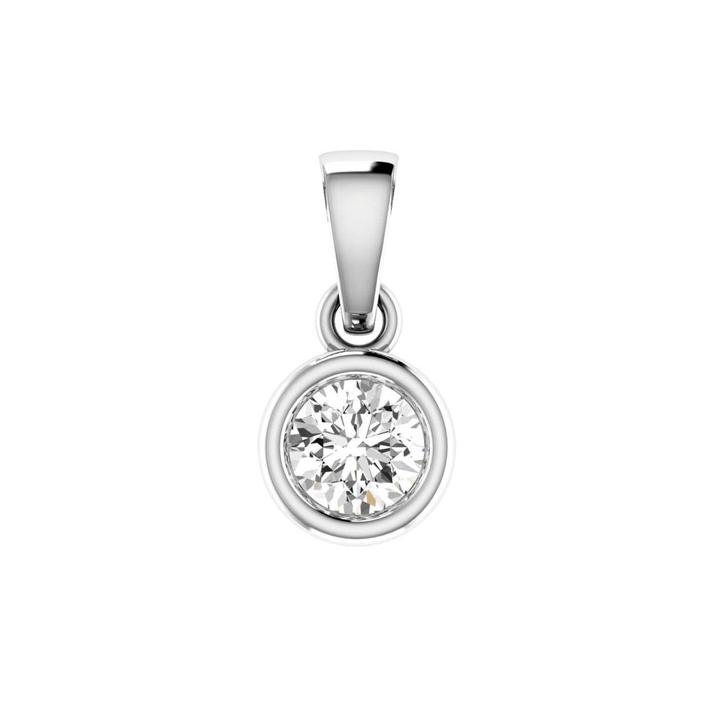 Diamond Solitaire Pendant with 0.08ct Diamonds in 9K White Gold - 9WBP08 Pendant Boutique Diamond Jewellery   