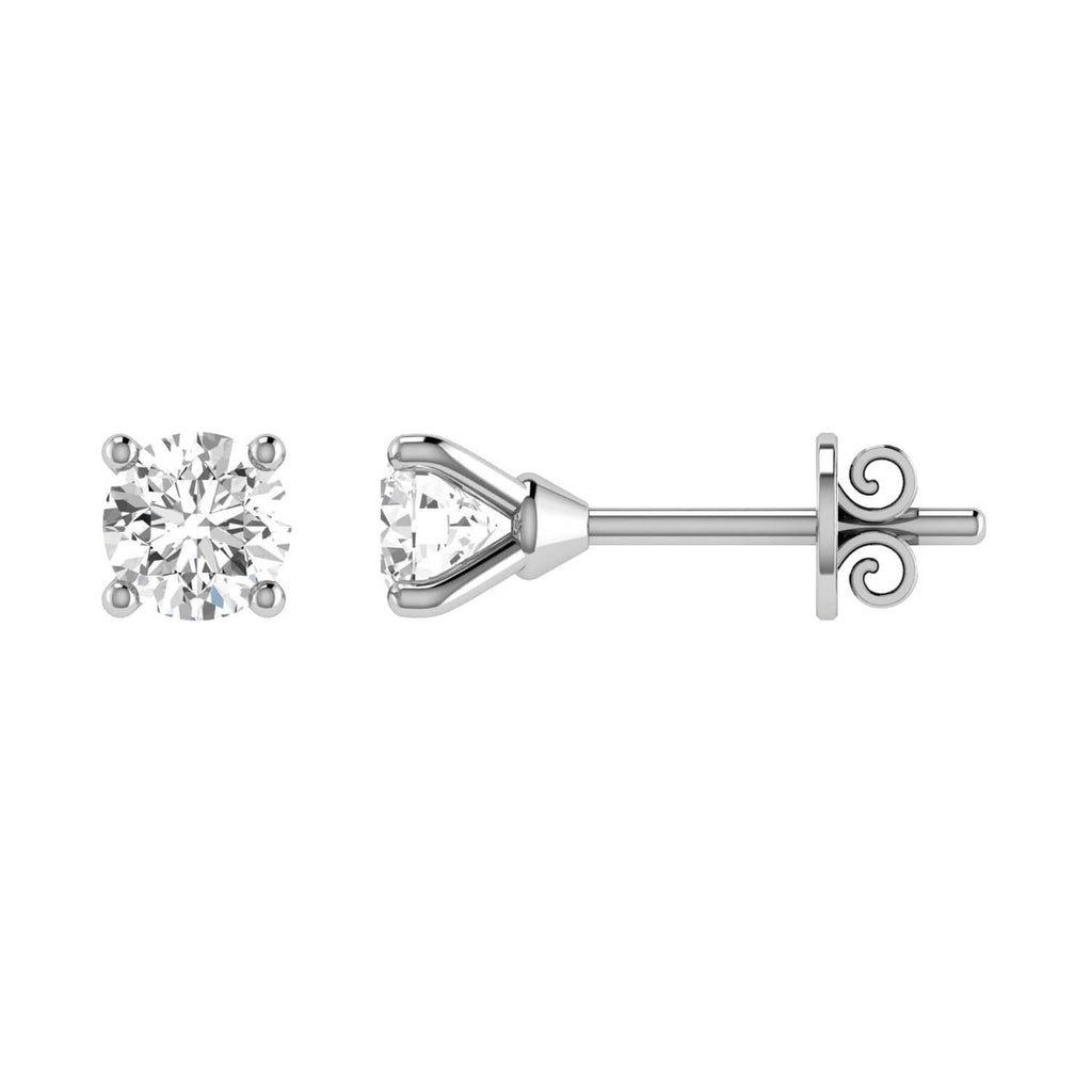 Diamond Stud Earrings with 0.10ct Diamonds in 9K White Gold - 9WCE10 Earrings Boutique Diamond Jewellery   