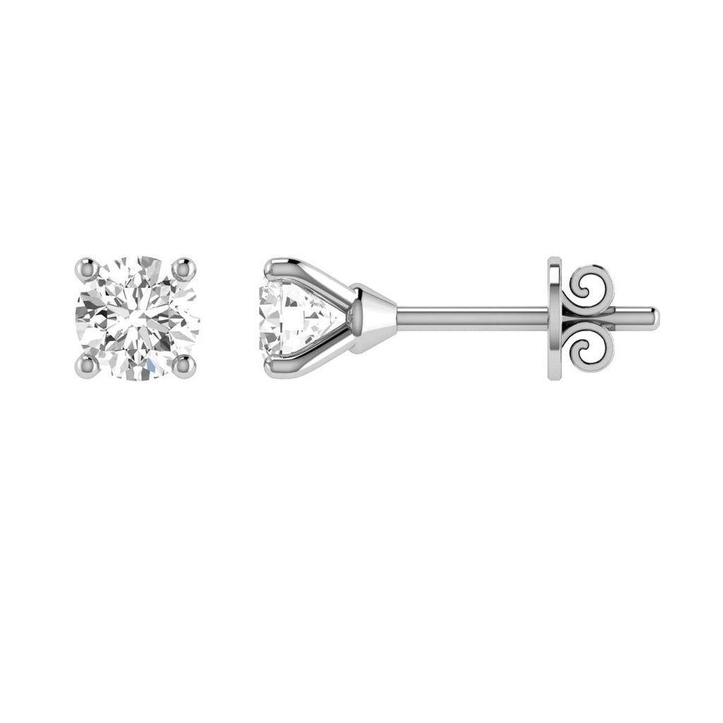 Diamond Stud Earrings with 0.15ct Diamonds in 9K White Gold - 9WCE15 Earrings Boutique Diamond Jewellery   