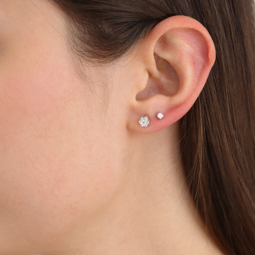 Diamond Stud Earrings with 0.15ct Diamonds in 9K White Gold - 9WCE15 Earrings Boutique Diamond Jewellery   