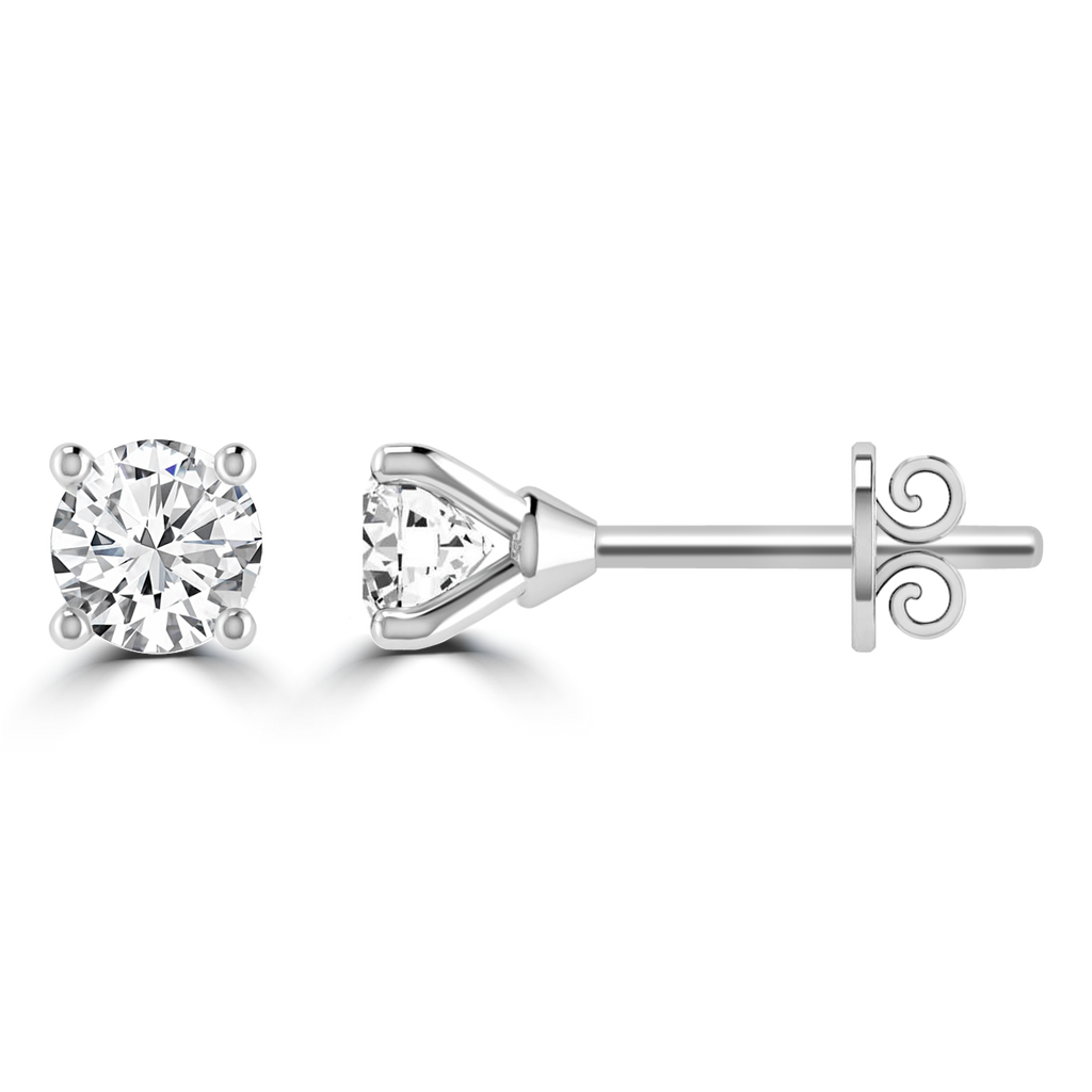 0.33ct GH I1 Diamond 4 Claw Studs in 9K White Gold Earrings Boutique Diamond Jewellery   