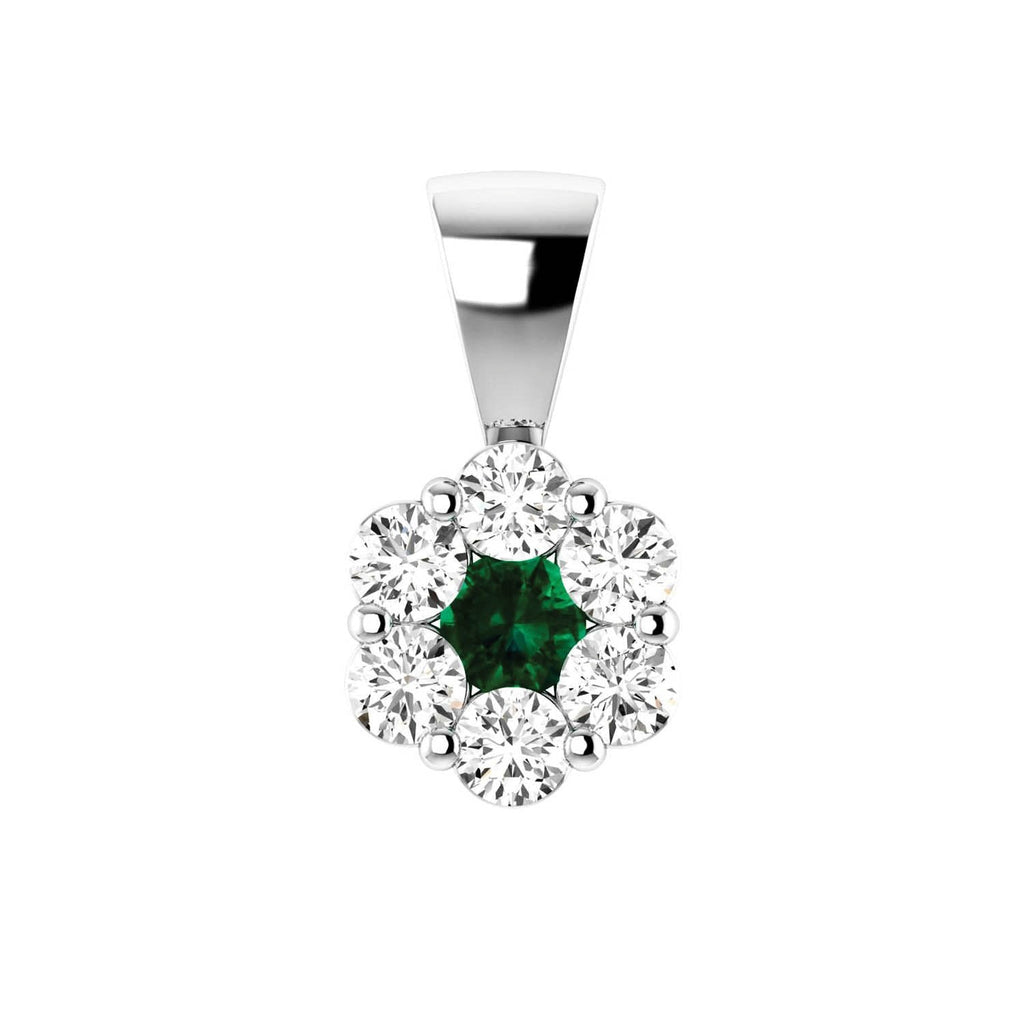Emerald Diamond Pendant with 0.76ct Diamonds in 9K White Gold - 9WRP100GHE Pendant Boutique Diamond Jewellery   