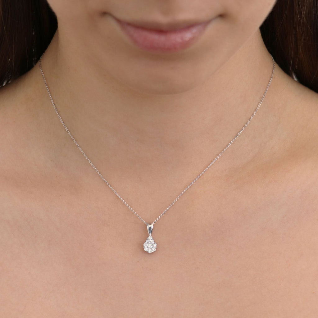 Teardrop Diamond Pendant with 0.33ct Diamonds in 9K White Gold - 9WTDP33GH Pendant Boutique Diamond Jewellery   
