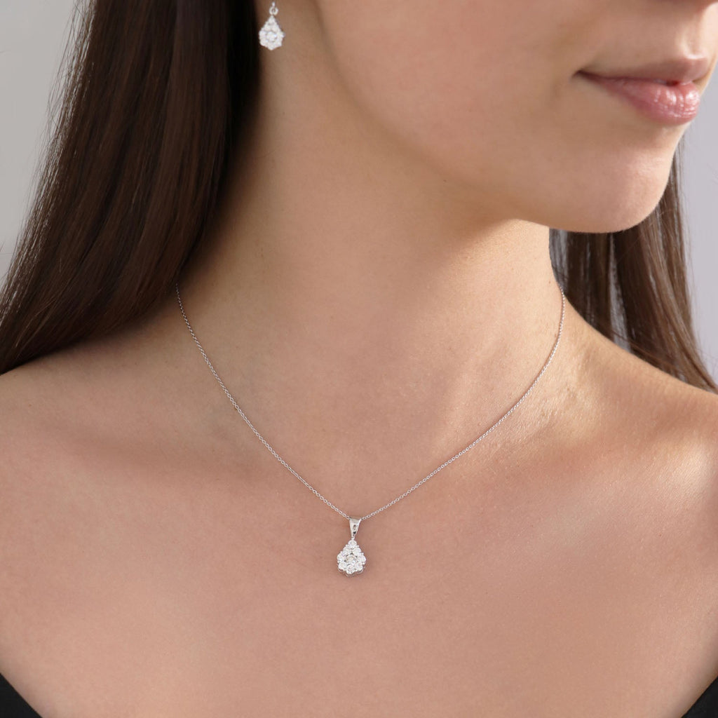 Teardrop Diamond Pendant with 0.75ct Diamonds in 9K White Gold - 9WTDP75GH Pendant Boutique Diamond Jewellery   