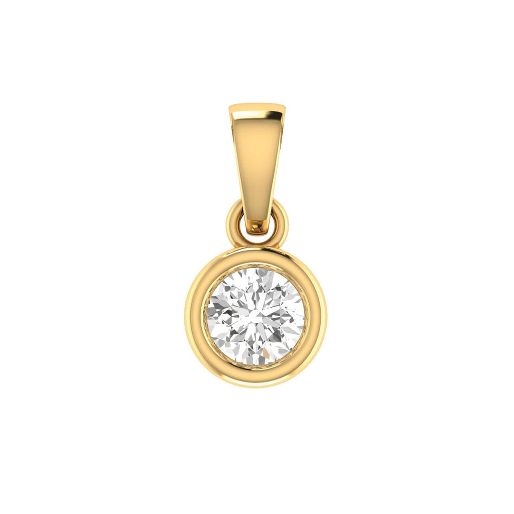 Diamond Solitaire Pendant with 0.10ct Diamonds in 9K Yellow Gold - 9YBP10 Pendant Boutique Diamond Jewellery   