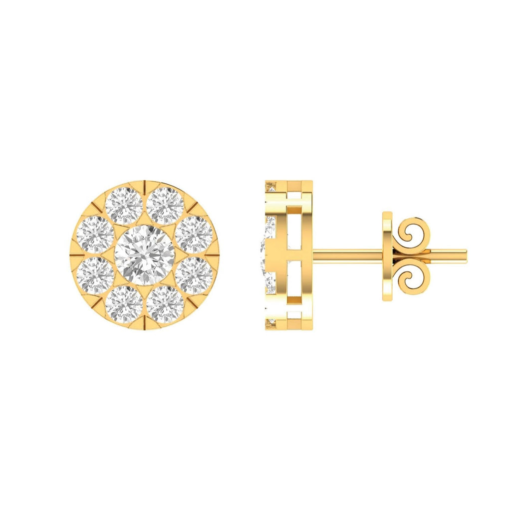 Cluster Diamond Stud Earrings with 0.50ct Diamonds in 9K Yellow Gold - 9YECLUS50GH Earrings Boutique Diamond Jewellery   