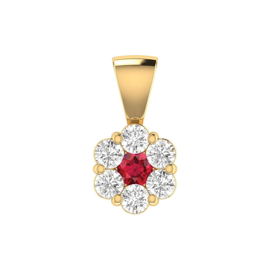 Ruby Diamond Pendant with 0.24ct Diamonds in 9K Yellow Gold - 9YRP33GHR Pendant Boutique Diamond Jewellery   