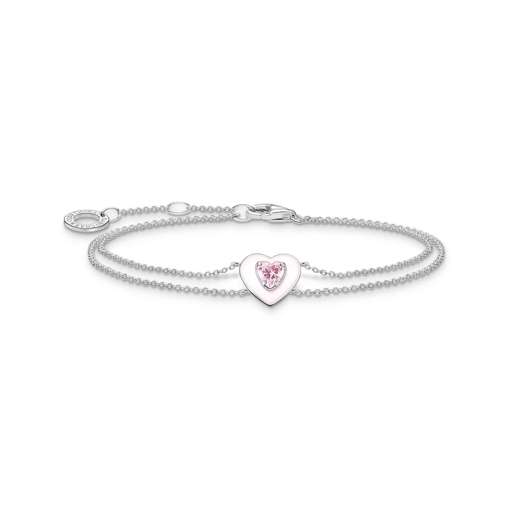 THOMAS SABO Pink Stone Heart Bracelet Bracelet Thomas Sabo 40 - 45 cm  