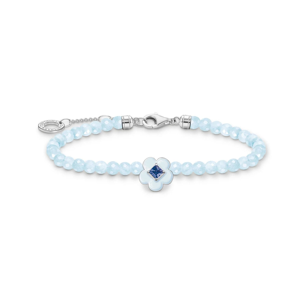 THOMAS SABO Jade Bead Flower Blue Stone Bracelet Bracelet Thomas Sabo 40 - 45 cm  