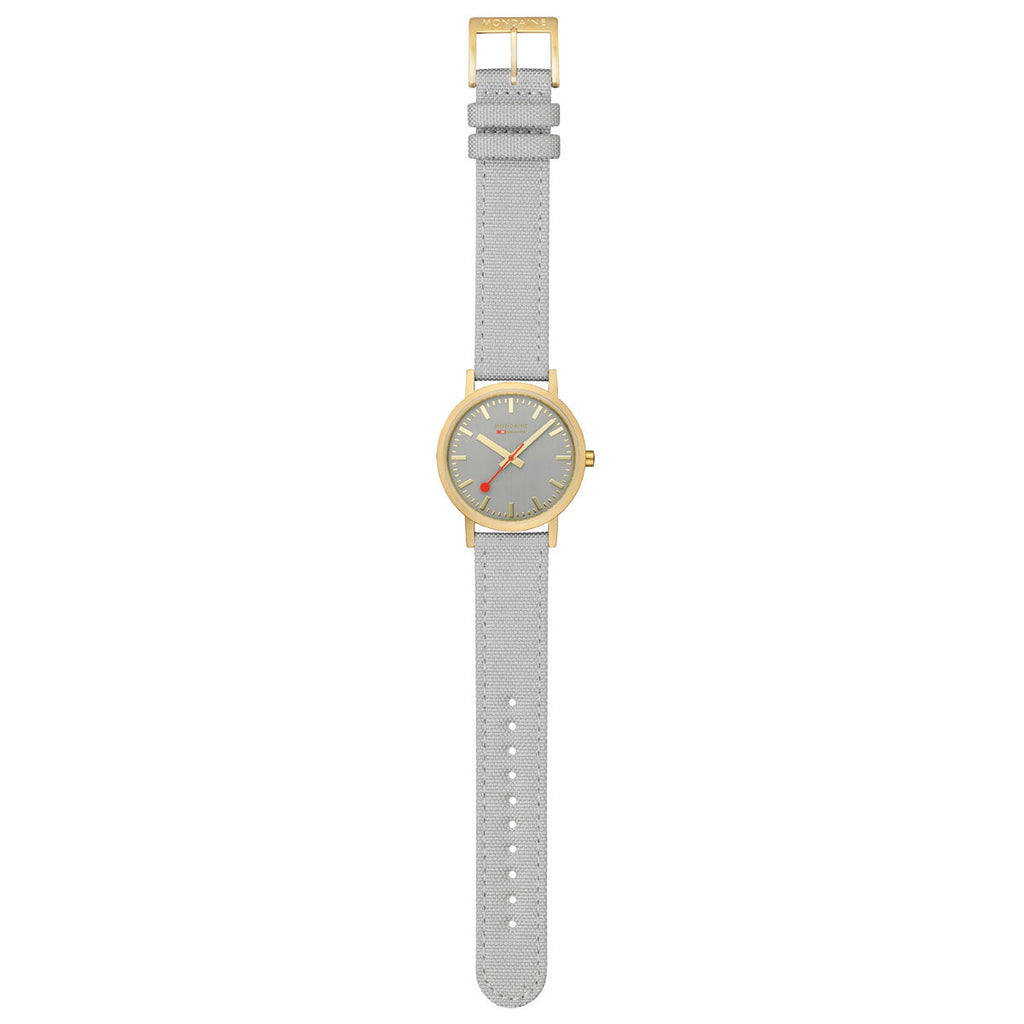 Mondaine Official Swiss Railways Classic Good Grey Textile 36mm Watch Watch Mondaine   