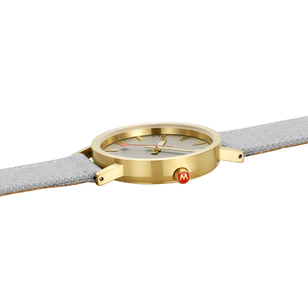 Mondaine Official Swiss Railways Classic Good Grey Textile 36mm Watch Watch Mondaine   