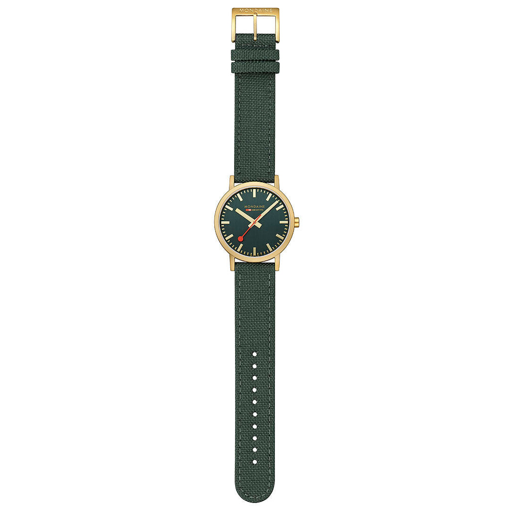 Mondaine Official Swiss Railways Classic Forest Green Textile 40mm Watch Watch Mondaine   