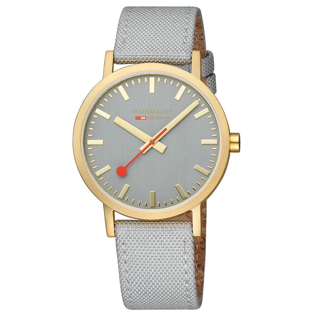 Mondaine Official Swiss Railways Classic Good Grey Textile 40mm Watch Watch Mondaine   