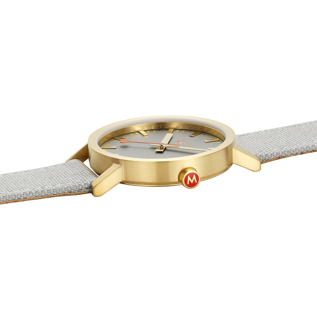 Mondaine Official Swiss Railways Classic Good Grey Textile 40mm Watch Watch Mondaine   
