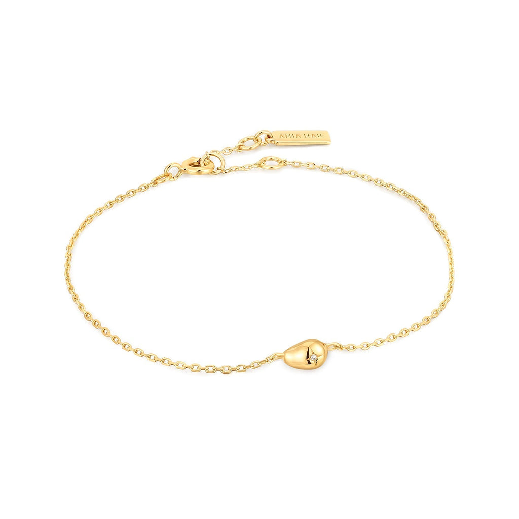 Ania Haie Gold Pebble Sparkle Chain Bracelet Bracelets Ania Haie   