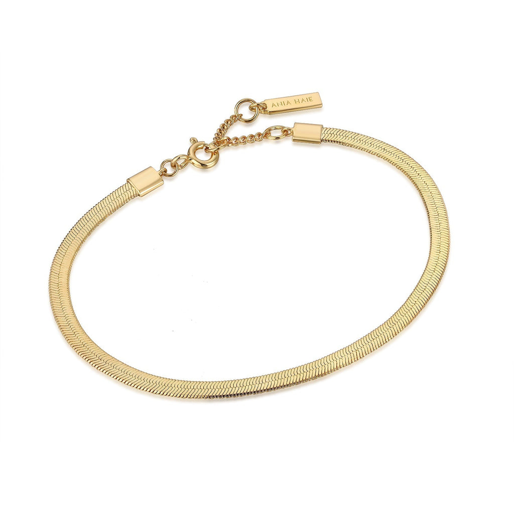 Ania Haie Gold Flat Snake Chain Bracelet Bracelet Ania Haie   
