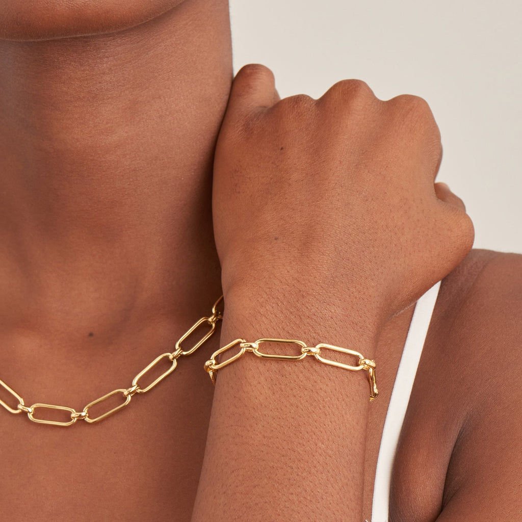 Ania Haie Gold Cable Connect Chunky Chain Bracelet Bracelets Ania Haie   