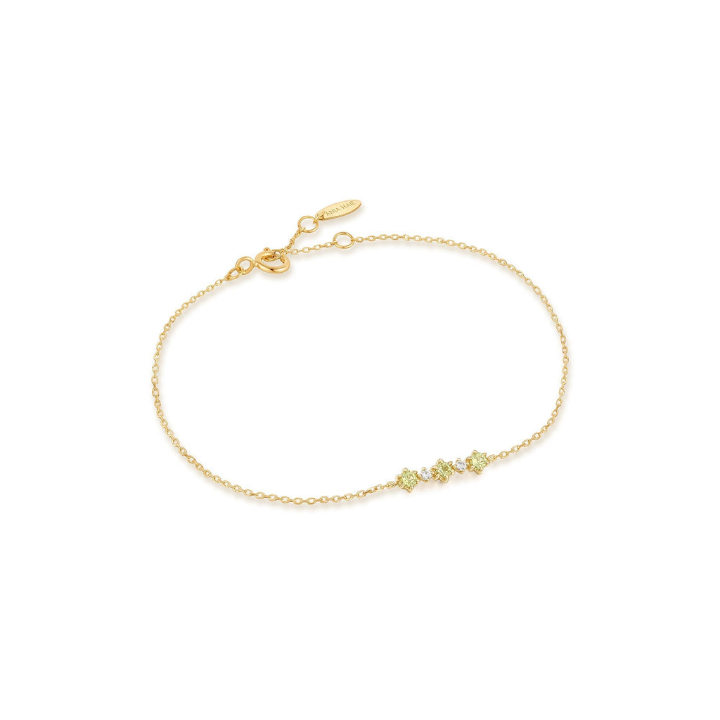 Ania Haie 14kt Gold Peridot and White Sapphire Bracelet Bracelet Ania Haie   