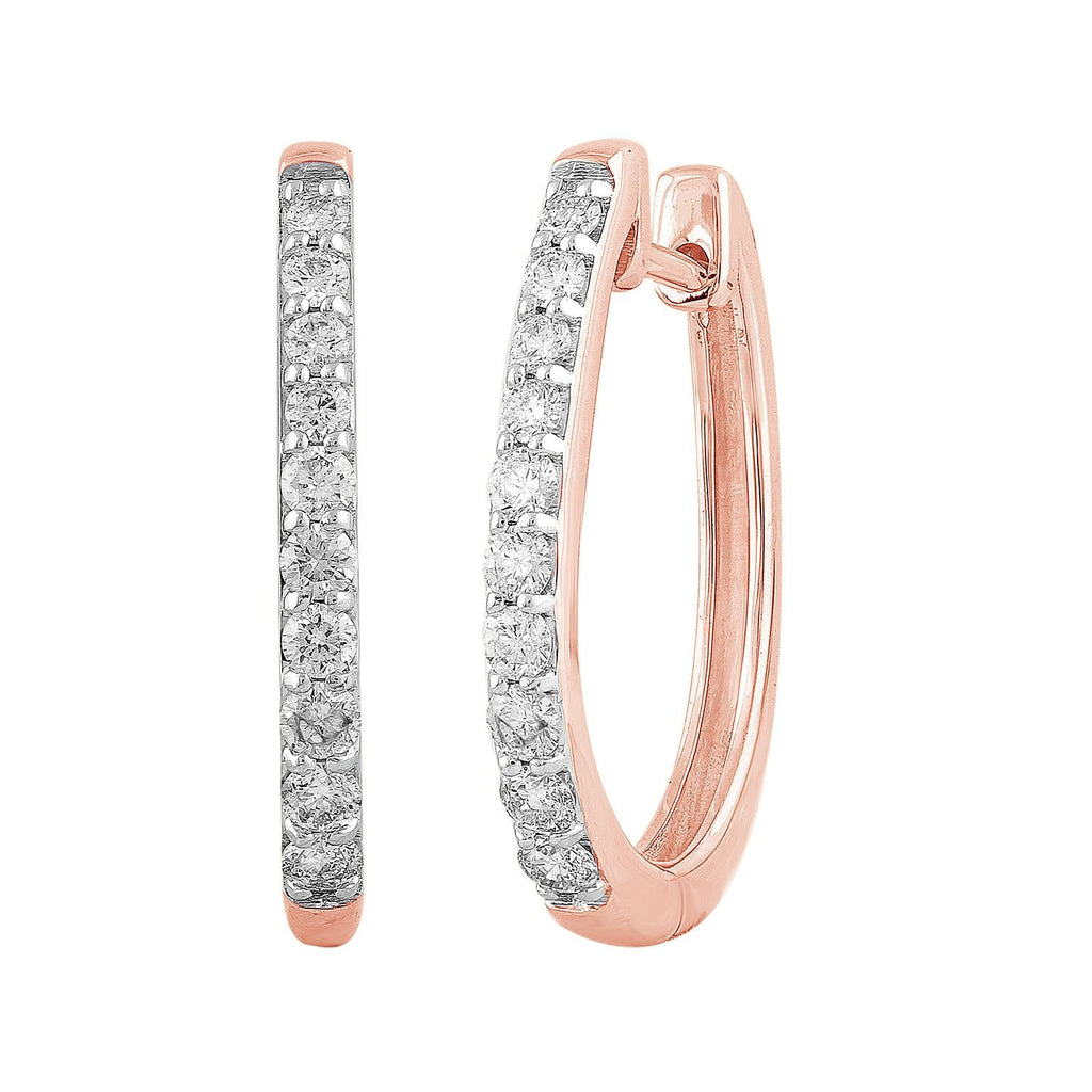 Huggie Earrings with 0.50ct Diamonds in 9K Rose Gold Earrings Boutique Diamond Jewellery   
