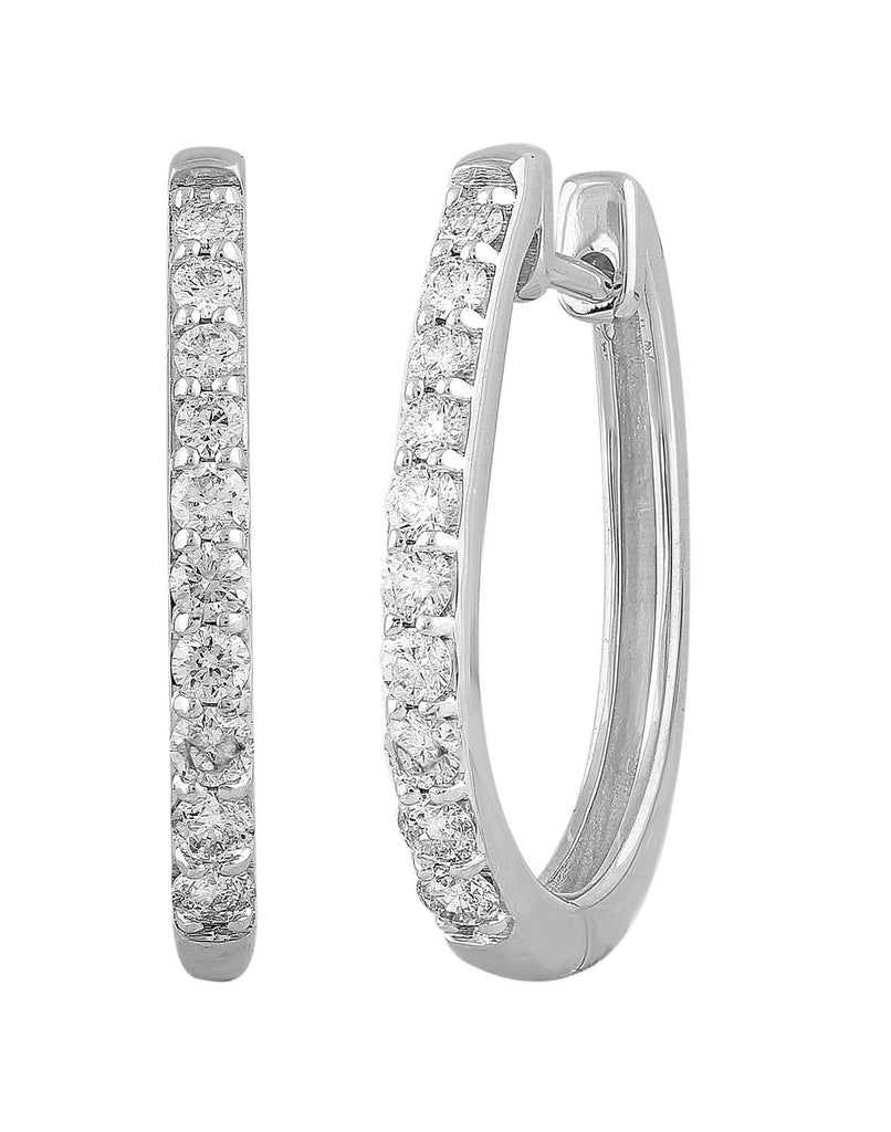 Huggie Earrings with 0.50ct Diamonds in 9K White Gold Earrings Boutique Diamond Jewellery   