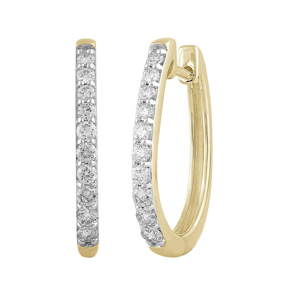 Huggie Earrings with 0.50ct Diamonds in 9K Yellow Gold Earrings Boutique Diamond Jewellery   
