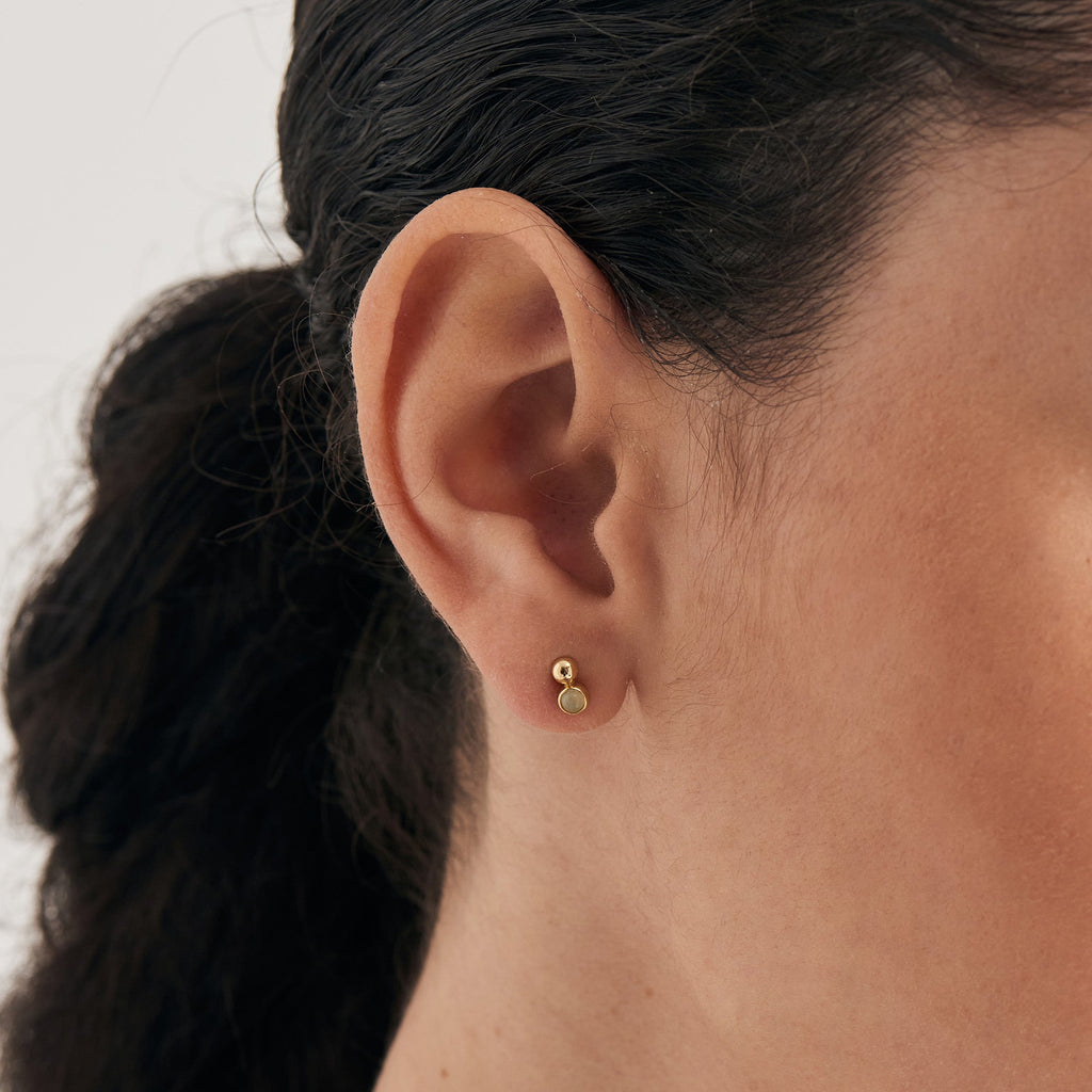 Ania Haie Gold Orb Amazonite Stud Earrings Earrings Ania Haie   
