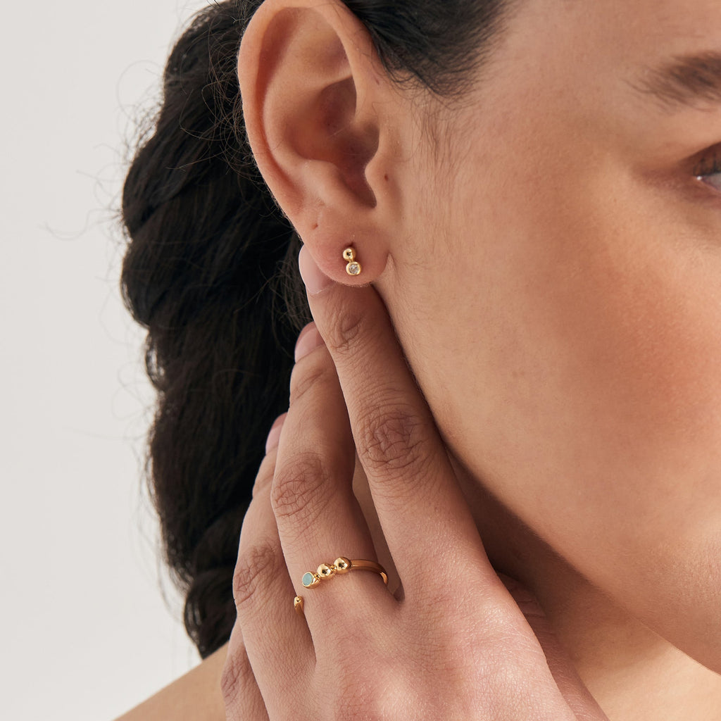 Ania Haie Gold Orb Sparkle Stud Earrings Earrings Ania Haie   