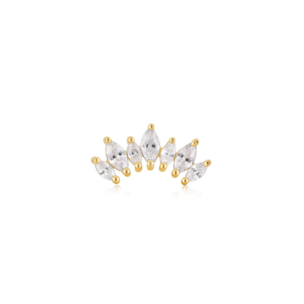 Gold Sparkle Marquise Climber Barbell Single Earring Earring Ania Haie   