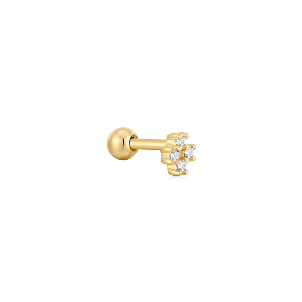 Gold Sparkle Cross Barbell Single Earring Earring Ania Haie   