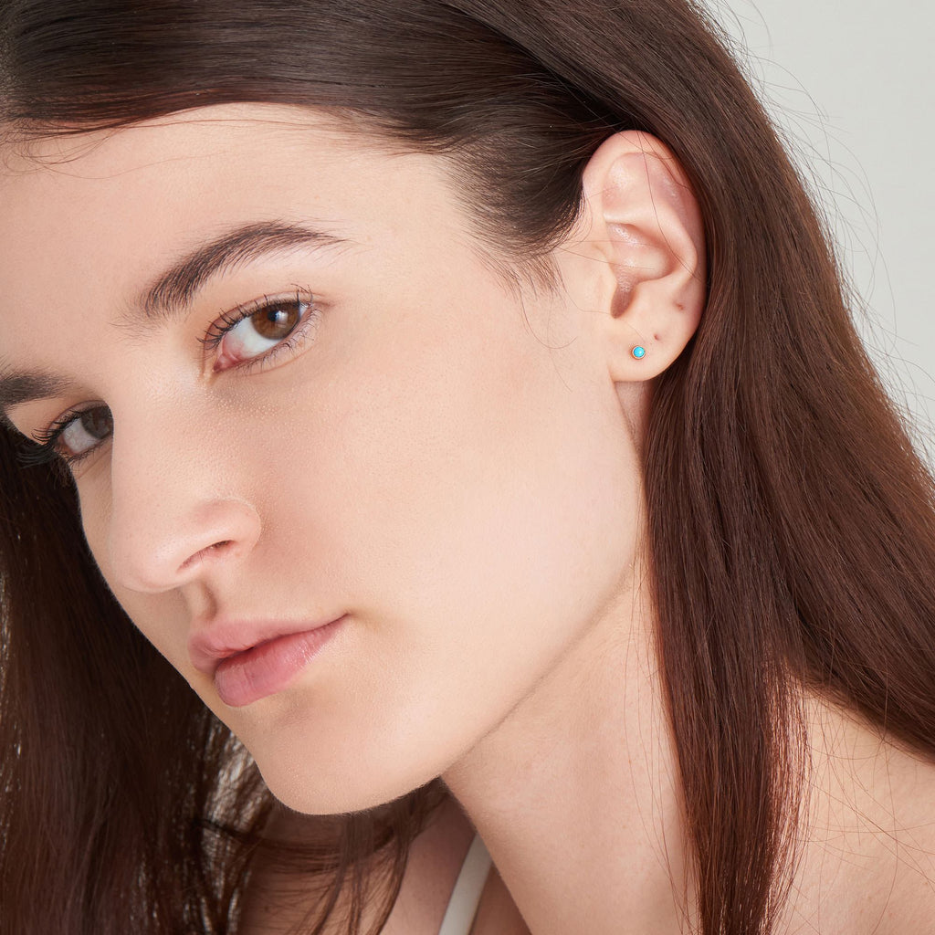 Ania Haie 14kt Gold Turquoise Cabochon Stud Earrings earrings Ania Haie   