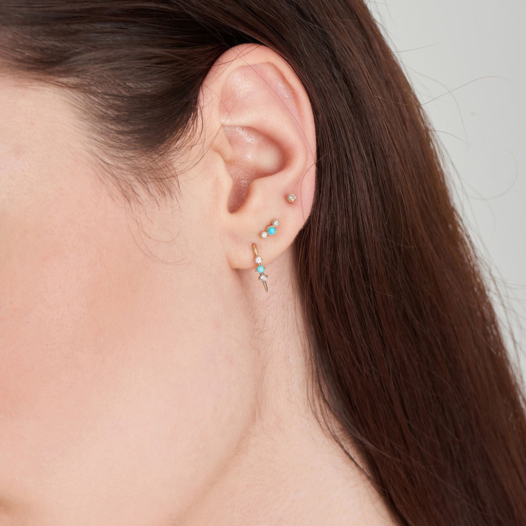 Ania Haie 14kt Gold Bezel Natural Diamond Stud Earrings earrings Ania Haie   