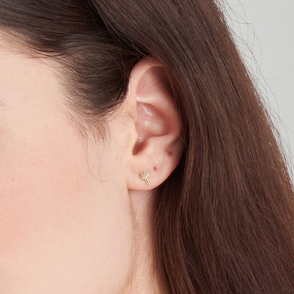 Ania Haie 14kt Gold Key Stud Earrings earrings Ania Haie   