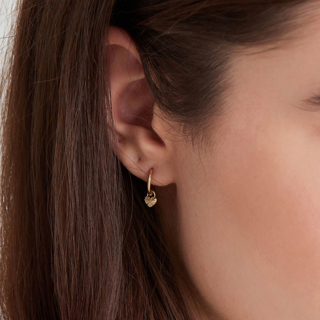 Ania Haie 14kt Gold Heart Padlock Huggie Hoop Earrings earrings Ania Haie   