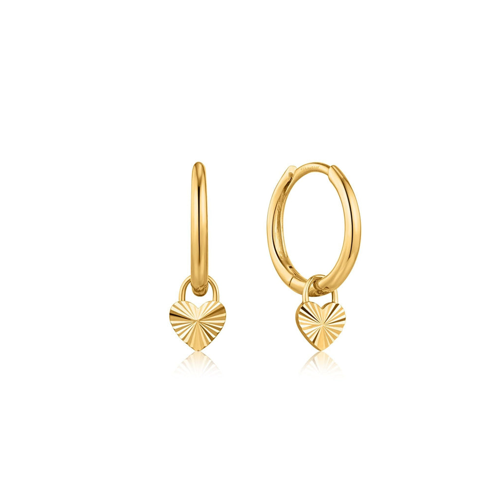 Ania Haie 14kt Gold Heart Padlock Huggie Hoop Earrings earrings Ania Haie   