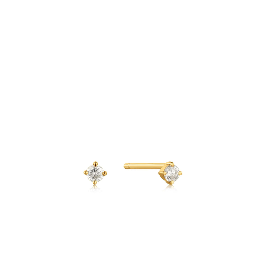 Ania Haie 14kt Gold Natural Diamond Stud Earrings earrings Ania Haie   